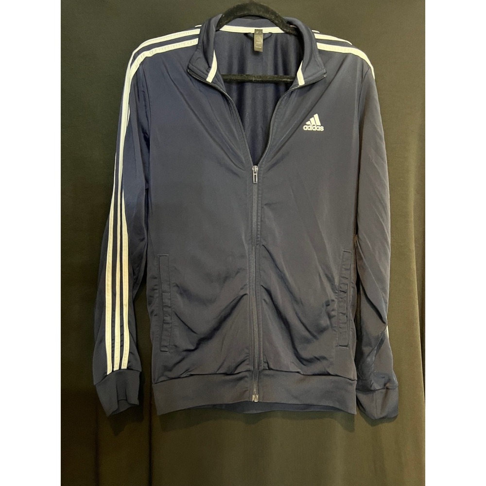 Men's Navy Blue Adidas Zip Up Jacket Size M